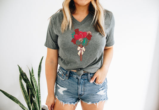 Love Bouquet - SEMI EXCLUSIVE - Adult V Neck Tee