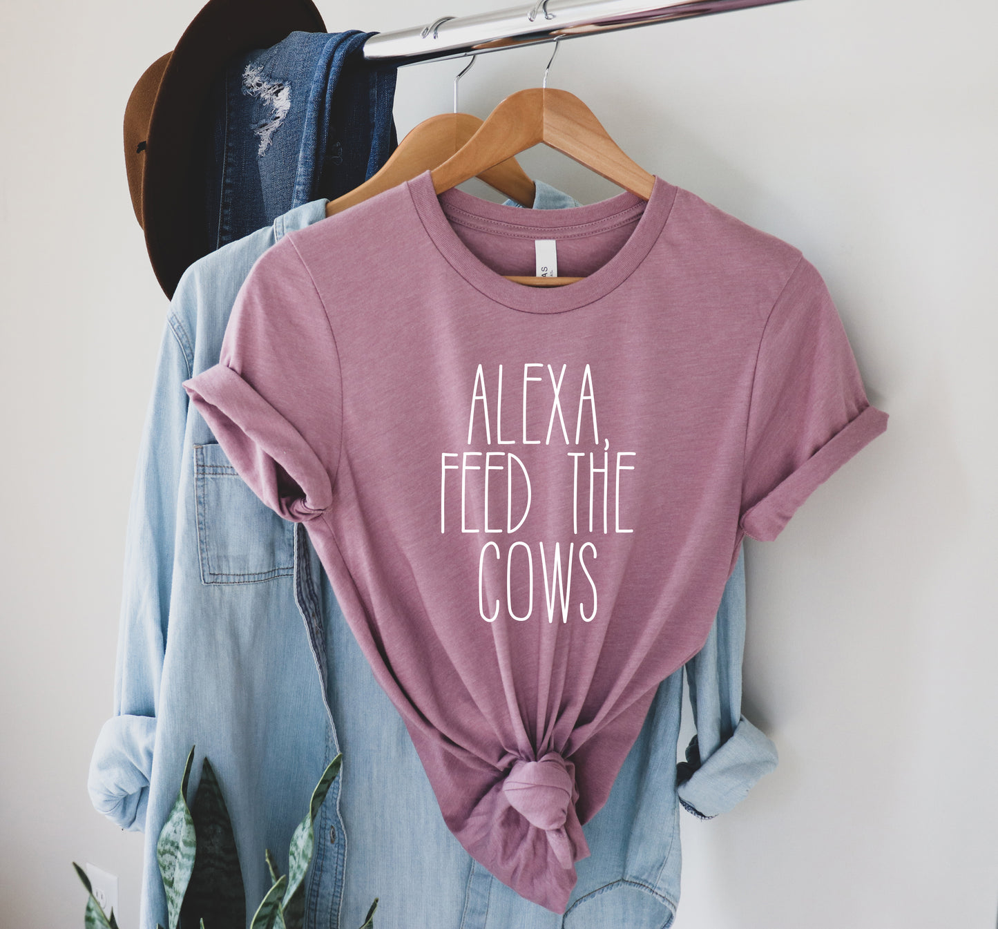 Alexa Feed the Cows {White Graphic} - Exclusive - Adult Tee