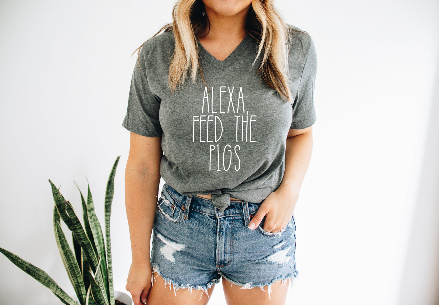 Alexa Feed the Pigs {White Graphic} - Exclusive - Adult Tee