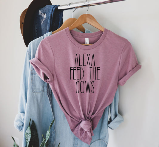 Alexa Feed the Cows {Black Graphic} - Exclusive - Adult Tee