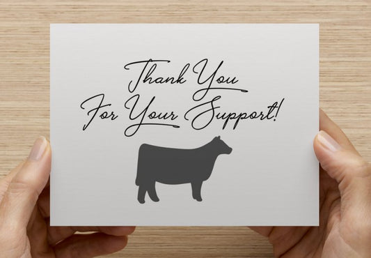 Thank You For Your Support + Animal - 5 Pack Thank You Cards