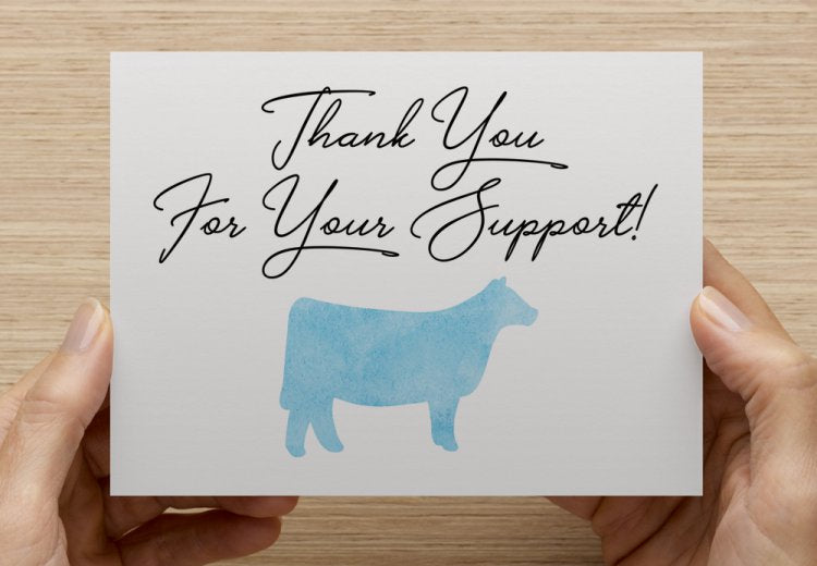 Thank You For Your Support + Animal - 5 Pack Thank You Cards