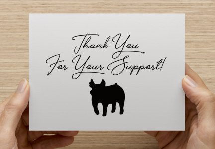 Thank You For Your Support + Animal - 5 Pack Thank You Cards