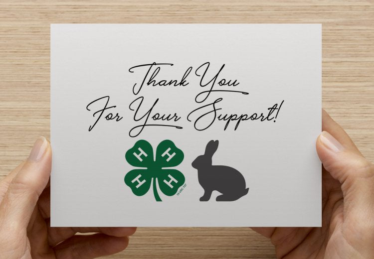 Thank You For Your Support 4-H + Animal - 5 Pack Thank You Cards