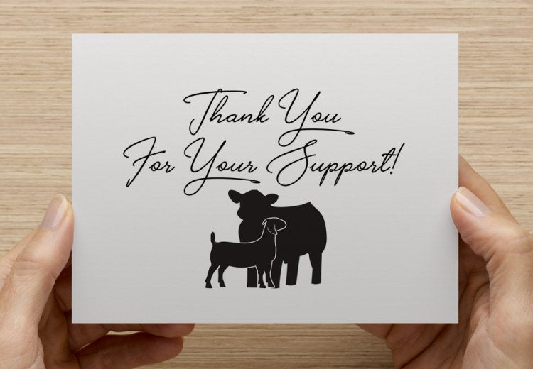 Thank You For Your Support + Animal - 5 Pack Thank You Cards