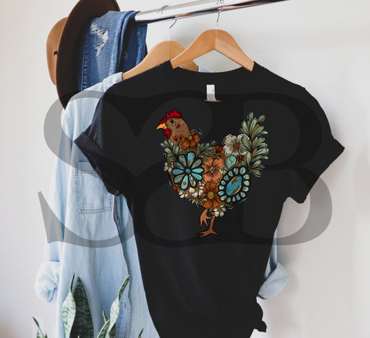 Turquoise Hen - EXCLUSIVE - Adult Tee